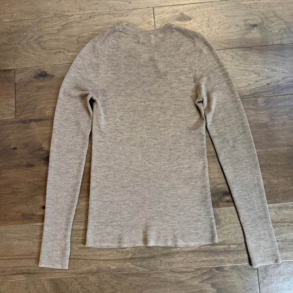 Wilfred Taupe Ribbed Long Sleeve Thumbhole Sweater Top Size L - Picture 4 of 8